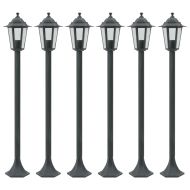 Градински стълбове, 6 бр, E27, 110 см, алуминий, тъмнозелено