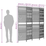 Параван за стая, 4 панела, кафяв, полиратан