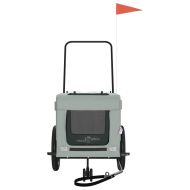 Ремарке за колело за любимци сив и черен Оксфорд плат и желязо