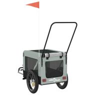 Ремарке за колело за любимци сив и черен Оксфорд плат и желязо