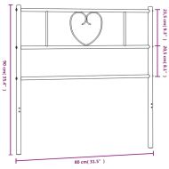 Метална резервна табла за легло, бяла, 75 см