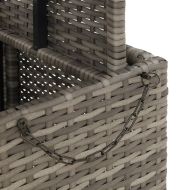 Градинска маса, сива, 110x110x71 см, полиратан и акациево дърво