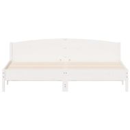 Рамка за легло без матрак, бял, 200x200 см, бор масив