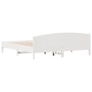 Рамка за легло без матрак, бял, 200x200 см, бор масив