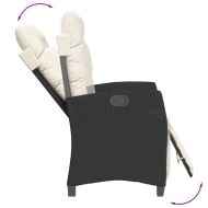 Градински трапезен комплект възглавници 5 части черен полиратан