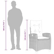 Градински комплект с възглавници 5 части кафяв полиратан