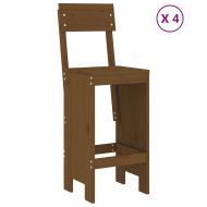 Градински бар комплект от 5 части, меденокафяв, бор масив