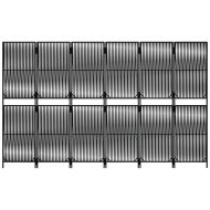 Параван за стая, 6 панела, черен, полиратан