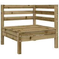 Градински ъглов диван с възглавници, импрегнирано борово дърво