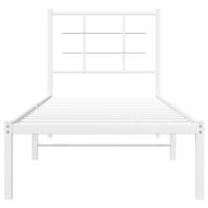 Метална рамка за легло с горна табла, бяла, 80x200 см