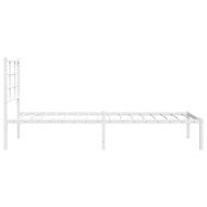 Метална рамка за легло с горна табла, бяла, 80x200 см