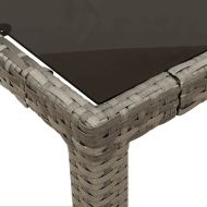 Градински трапезен комплект 7 части с възглавници сив полиратан