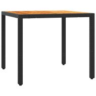 Градински трапезен комплект възглавници 5 части черен полиратан