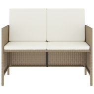 Градински трапезен комплект 6 части възглавници бежов полиратан