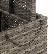 Градинска маса, сива, 80x80x71 см, полиратан и акациево дърво