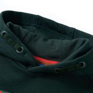 Детски суитшърт с качулка, тъмнозелен, 140