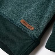 Детски суитшърт с качулка, тъмнозелен, 140