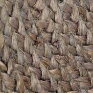 Ръчно тъкан килим от юта, кръгъл, 150 см, сив