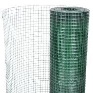 Кокошкарска мрежа, поцинкована с PVC покритие, 10x1 м, зелена