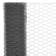 Кокошкарска мрежа, стомана с PVC покритие, 25х0,5 м, сива