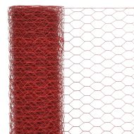 Кокошкарска мрежа, стомана с PVC покритие, 25х1 м, червена