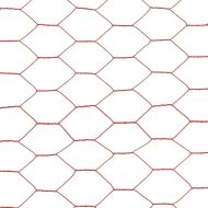 Кокошкарска мрежа, стомана с PVC покритие, 25х1 м, червена
