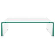 Стойка за телевизор/монитор, стъкло, прозрачна, 40x25x11 см