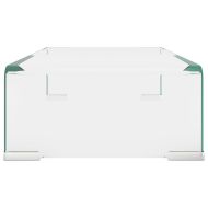 Стойка за телевизор/монитор, стъкло, прозрачна, 40x25x11 см