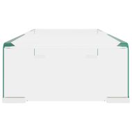 Стойка за телевизор/монитор, стъкло, прозрачна, 60x25x11 см