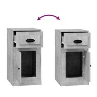 Страничен шкаф чекмедже бетонно сив 40x50x75 см инженерно дърво