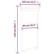Вертикална тента за балкон, 105x250 см, сива