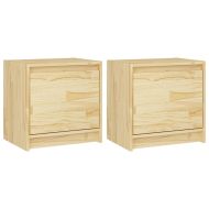 Нощни шкафчета, 2 бр, 40x30,5x40 см, борово дърво масив
