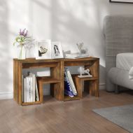 Нощни шкафчета, 2 бр, опушен дъб, 40x30x40 см, инженерно дърво