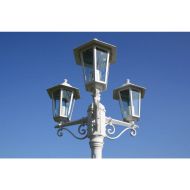 Градинска лампа "Kingston" тип колона с 3 фенера, 215 см, бяла