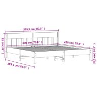 Рамка за легло без матрак 200x200 см масивна чамова дървесина