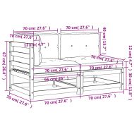 Градински диван с възглавници 2-местен, импрегниран бор