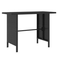 Градински комплект, 4 части, черен полиратан