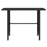 Градински комплект, 4 части, черен полиратан