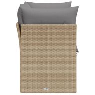 Градински диван с възглавници 2-местен бежов полиратан