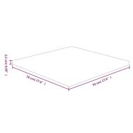Квадратен плот за маса, 70x70x2,5 см, необработен дъб масив