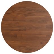 Кръгъл плот за маса тъмнокафяв Ø40x1,5 см обработен дъб масив