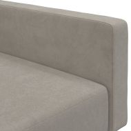 2-местно разтегателно канапе, светлосиво, кадифе