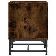 Нощни шкафчета със стъклени врати 2 бр опушен дъб 35x37x50 см