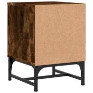 Нощни шкафчета със стъклени врати 2 бр опушен дъб 35x37x50 см