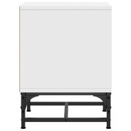 Нощно шкафче със стъклена врата бяло 35x37x50 см