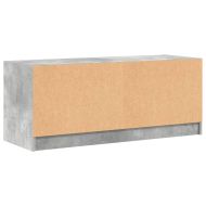 ТВ шкаф със стъклени врати, бетонно сив, 102x37x42 cm