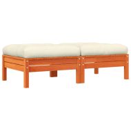 Градински табуретки с възглавници 2 бр восъчнокафяв бор масив