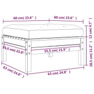 Градински табуретки с възглавници 2 бр восъчнокафяв бор масив