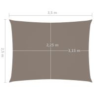 Платно-сенник, Оксфорд текстил, правоъгълно, 2,5x3,5 м, таупе