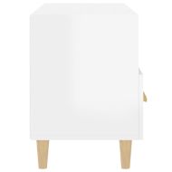 ТВ шкаф, бял гланц, 80x36x50 см, инженерно дърво